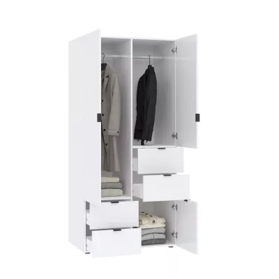 Kombinovaná šatníková skriňa 90 cm ZARA - biela / dub