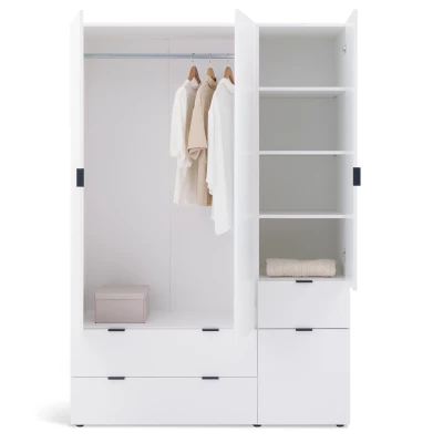 Šatníková skriňa 135 cm ZARA - biela
