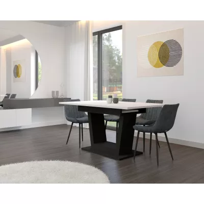 Rozkladací jedálenský stôl 160(200)x60 ZANDER - biely / čierny