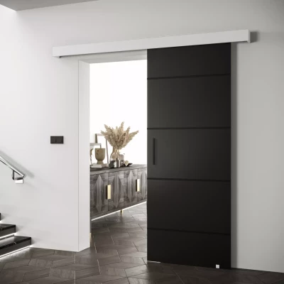 Posuvné dvere s čiernym úchytom SALOME 4 - 70 cm, čierne / biele