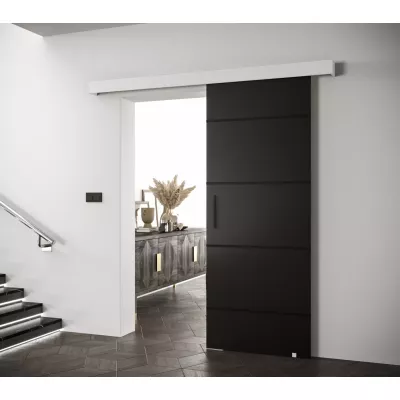 Posuvné dvere s čiernym úchytom SALOME 4 - 70 cm, čierne / biele