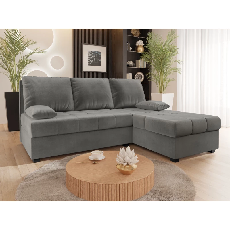 Rozkladacia rohová sedačka NARCIA - svetlo šedá