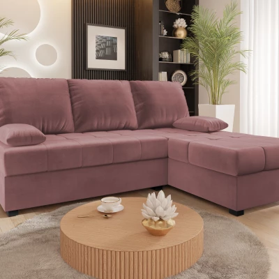 Rozkladacia rohová sedačka NARCIA - ružová