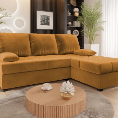 Rozkladacia rohová sedačka NARCIA - žltá