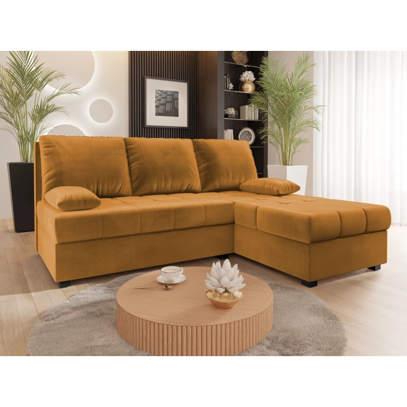 Rozkladacia rohová sedačka NARCIA - žltá