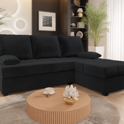 Rozkladacia rohová sedačka NARCIA - čierna