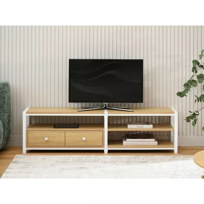 Televízny stolík ROMER - dub / biely