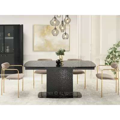 Rozkladací jedálenský stôl 160(240)x90 BELLO - čierny
