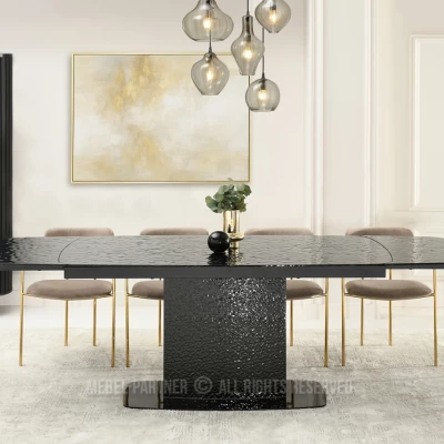 Rozkladací jedálenský stôl 160(240)x90 BELLO - čierny