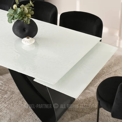 Rozkladací jedálenský stôl 180(260)x95 EVONY - biely / čierny