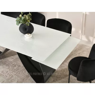 Rozkladací jedálenský stôl 180(260)x95 EVONY - biely / čierny