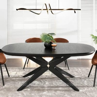 Rozkladací jedálenský stôl 200(300)x110 EVIL - čierny