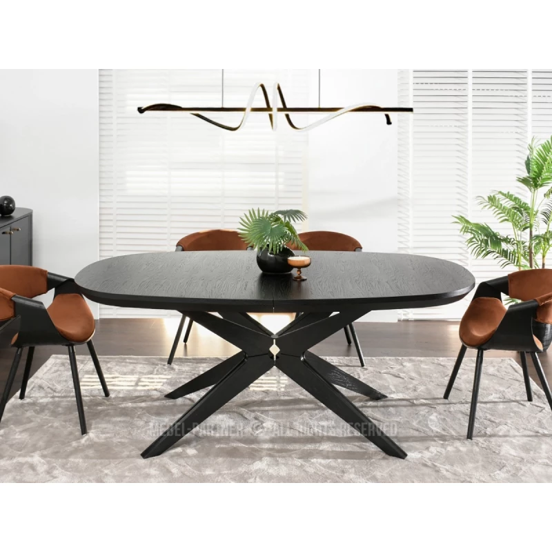 Rozkladací jedálenský stôl 200(300)x110 EVIL - čierny
