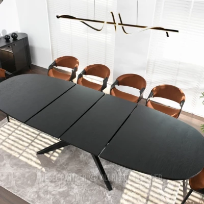 Rozkladací jedálenský stôl 200(300)x110 EVIL - čierny