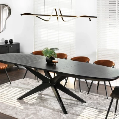 Rozkladací jedálenský stôl 200(300)x110 EVIL - čierny