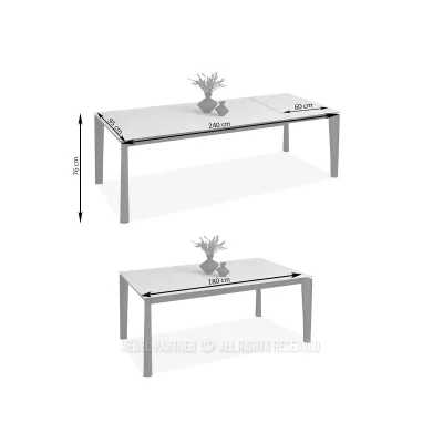Rozkladací jedálenský stôl 180(240)x95 WAHI - sivý mramor / čierny