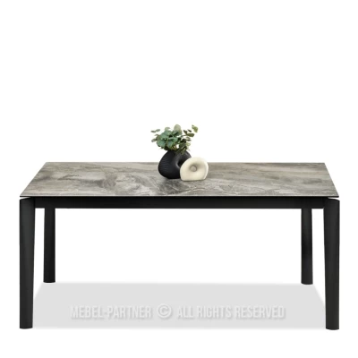 Rozkladací jedálenský stôl 180(240)x95 WAHI - sivý mramor / čierny
