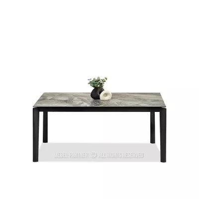 Rozkladací jedálenský stôl 180(240)x95 WAHI - sivý mramor / čierny