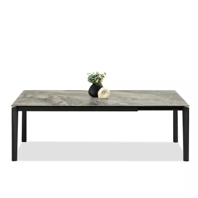 Rozkladací jedálenský stôl 180(240)x95 WAHI - sivý mramor / čierny