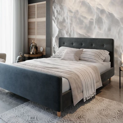 Manželská posteľ 180x200 NESSIE 1 s úložným priestorom - tmavo šedá Manželská posteľ 180x200 NESSIE 1 s úložným priestorom - tmavo šedá