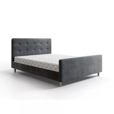 Manželská posteľ 180x200 NESSIE 1 s úložným priestorom - tmavo šedá