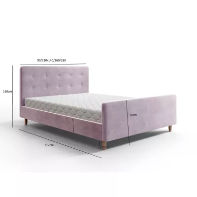 Manželská posteľ 180x200 NESSIE 1 s úložným priestorom - tmavo šedá