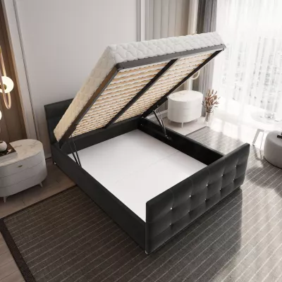 Dvojposteľová posteľ 180x200 KRISTAL 1 s roštom a úložným priestorom - tyrkysová