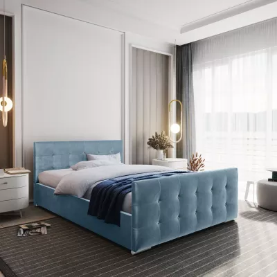 Dvojposteľová posteľ 180x200 KRISTAL 1 s roštom a úložným priestorom - tyrkysová