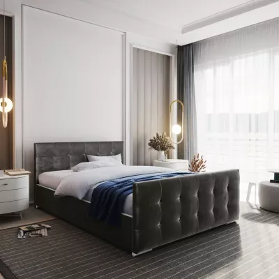 Dvojlôžková posteľ 180x200 KRISTAL 1 s roštom a úložným priestorom - šedá
