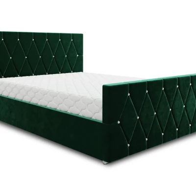 Dvojlôžková čalúnená posteľ 180x200 MAKITA 1 s roštom - zelená