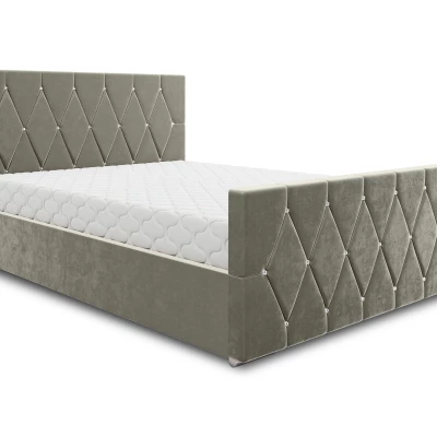 Dvojlôžková čalúnená posteľ 180x200 MAKITA 1 s roštom - béžová
