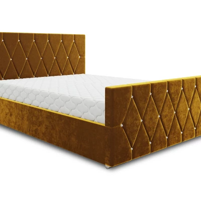 Dvojlôžková čalúnená posteľ 180x200 MAKITA 1 s roštom - horčicová