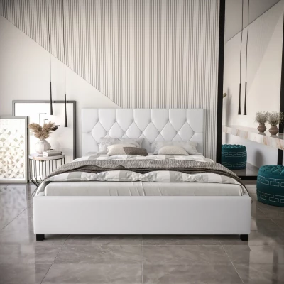 Jednolôžková čalúnená posteľ 120x200 NARINE - biela