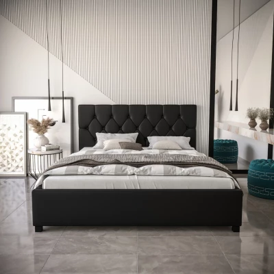 Jednolôžková čalúnená posteľ 120x200 NARINE - čierna