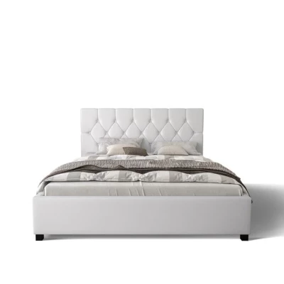 Jednolôžková posteľ 120x200 NARINE 2 s úložným priestorom - biela