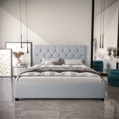 Jednolôžková posteľ 120x200 NARINE 2 s úložným priestorom - šedá