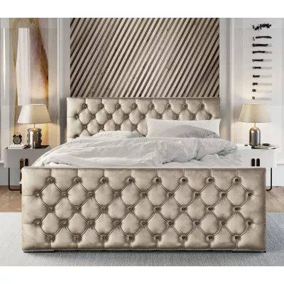 Elegantná čalúnená posteľ 120x200 ROSEMARIE 1 s úložným priestorom - béžová