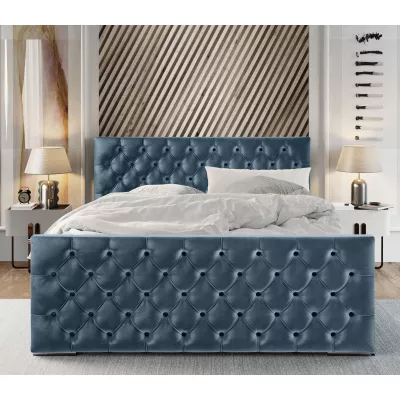 Elegantná čalúnená posteľ 120x200 ROSEMARIE 1 s úložným priestorom - svetlo modrá