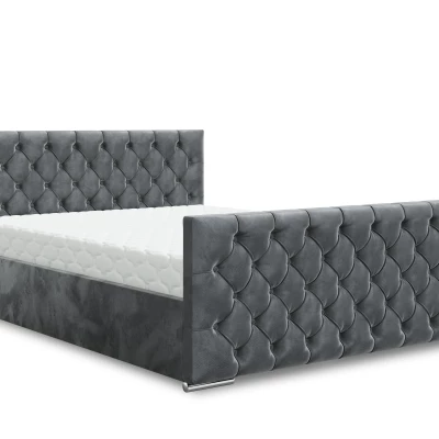Elegantná čalúnená posteľ 120x200 ROSEMARIE 1 s úložným priestorom - šedá