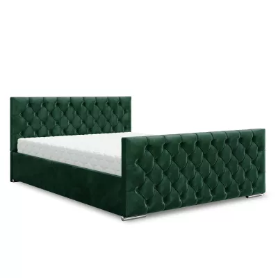 Elegantná čalúnená posteľ 140x200 ROSEMARIE 1 s úložným priestorom - zelená