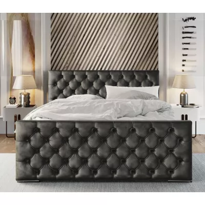 Elegantná čalúnená posteľ 140x200 ROSEMARIE 1 s úložným priestorom - šedá