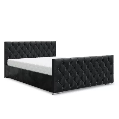 Elegantná čalúnená posteľ 140x200 ROSEMARIE 1 s úložným priestorom - čierna