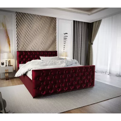 Elegantná čalúnená posteľ 160x200 ROSEMARIE 1 s úložným priestorom - červená