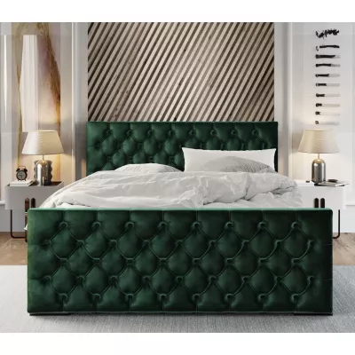 Elegantná čalúnená posteľ 180x200 ROSEMARIE 1 s úložným priestorom - zelená