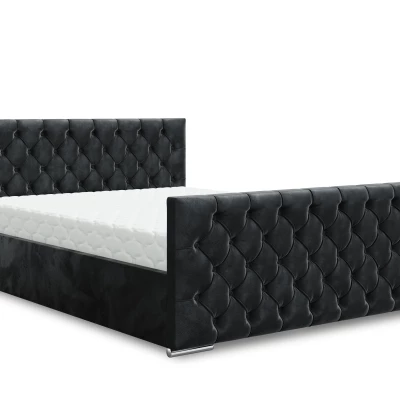 Elegantná čalúnená posteľ 180x200 ROSEMARIE 1 s úložným priestorom - čierna