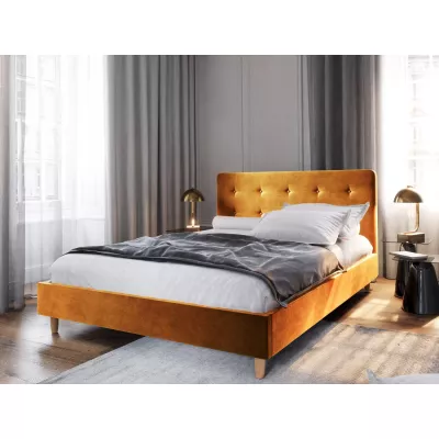 Čalúnená jednolôžková posteľ 90x200 NOOR - oranžová