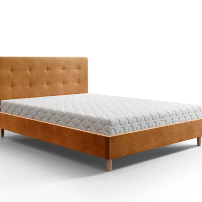 Čalúnená jednolôžková posteľ 90x200 NOOR - oranžová