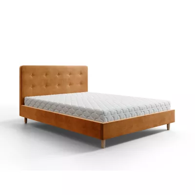 Čalúnená jednolôžková posteľ 90x200 NOOR - oranžová