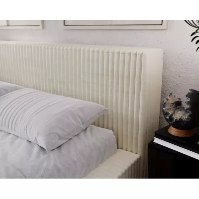 Manželská čalúnená posteľ 160x200 SIDONIA 2 s úložným priestorom - béžová