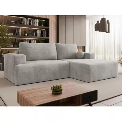 Rohová rozkladacia sedačka ILUDIA - strieborná, pravý roh